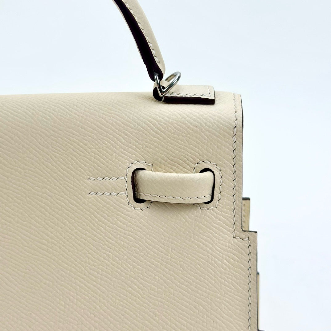 KELLY PICTO DOLL EPSOM LEATHER NATA WITH PALLADIUM HARDWARE (PHW)