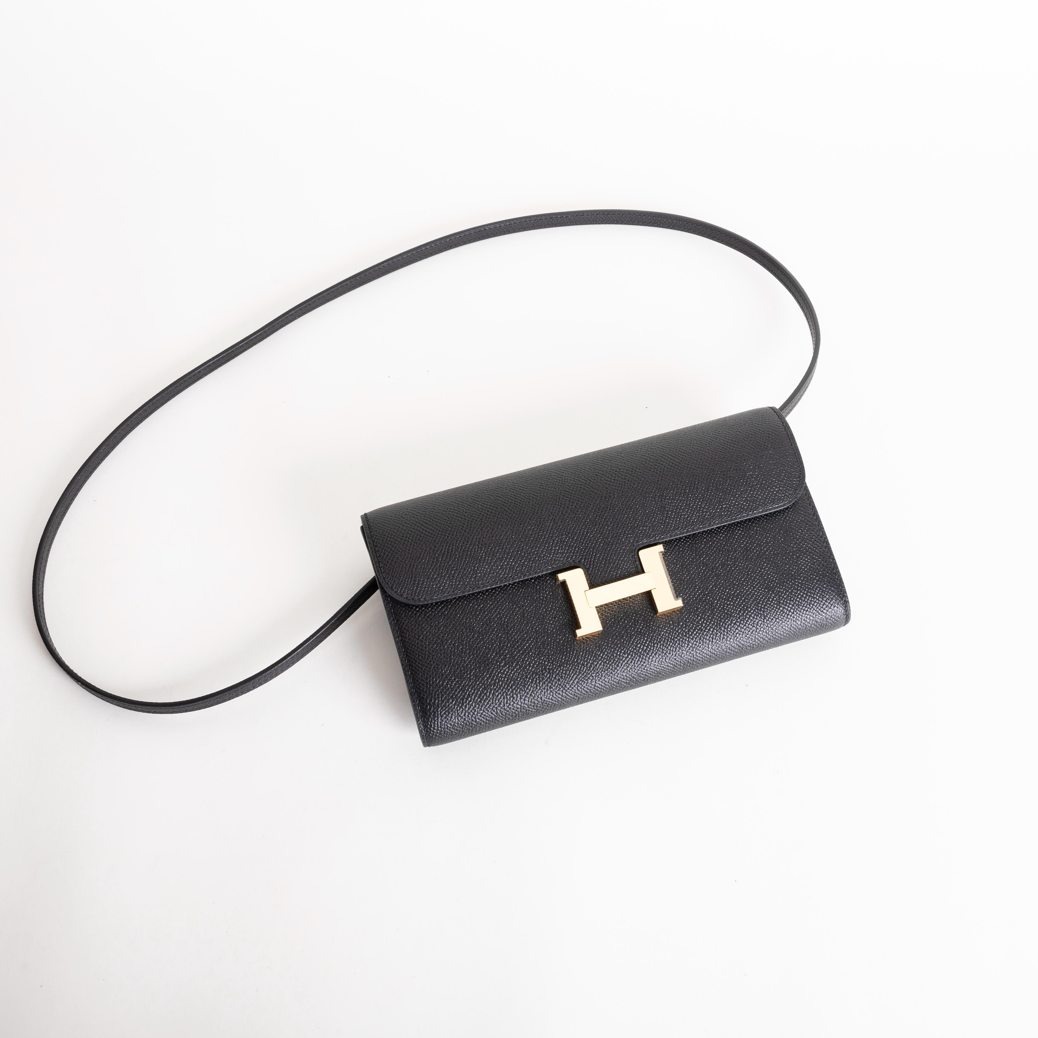 CONSTANCE TO GO EPSOM LEATHER NOIR (BLACK) WITH GOLD HARDWARE (GHW)