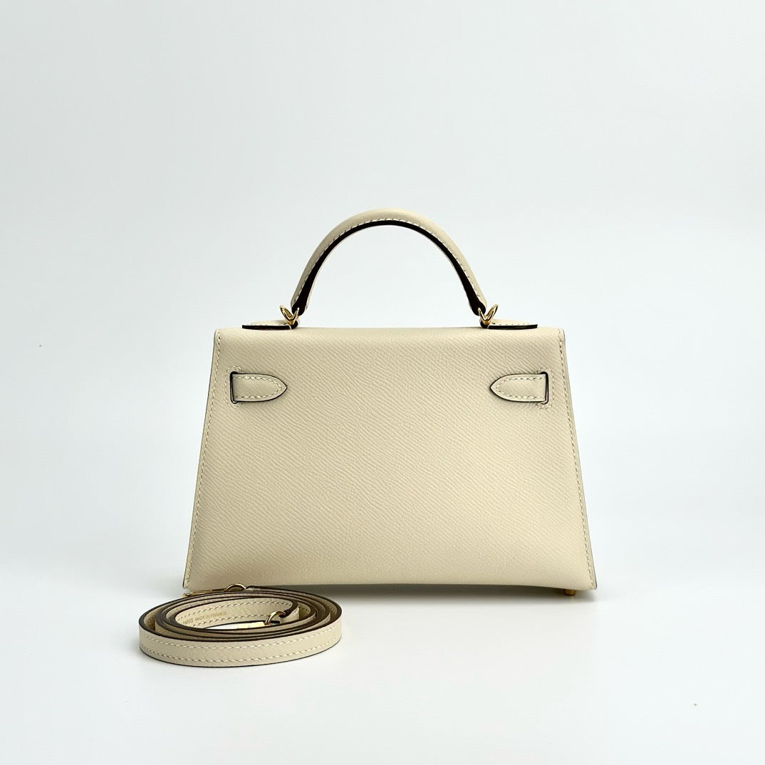 MINI KELLY II (20) EPSOM LEATHER NATA WITH GOLD HARDWARE (GHW)