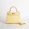 KELLY 25 EPSOM LEATHER JAUNE POUSSIN WITH GOLD HARDWARE (GHW)