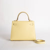 KELLY 25 EPSOM LEATHER JAUNE POUSSIN WITH GOLD HARDWARE (GHW)
