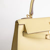 KELLY 25 EPSOM LEATHER JAUNE POUSSIN WITH GOLD HARDWARE (GHW)