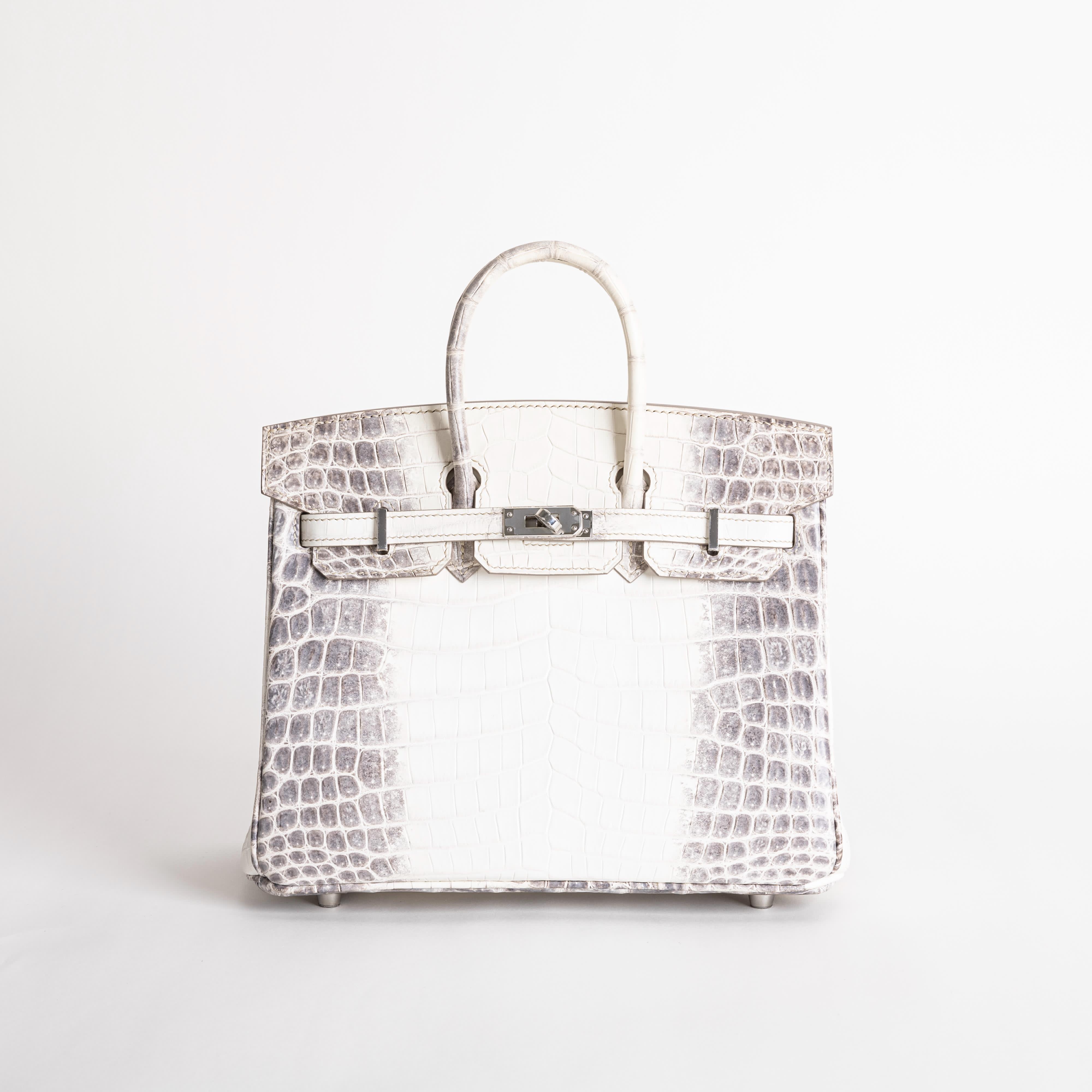 BIRKIN 25 MATTE NILOTICUS CROCODILE LEATHER HIMALAYA WITH PALLADIUM HARDWARE (PHW)
