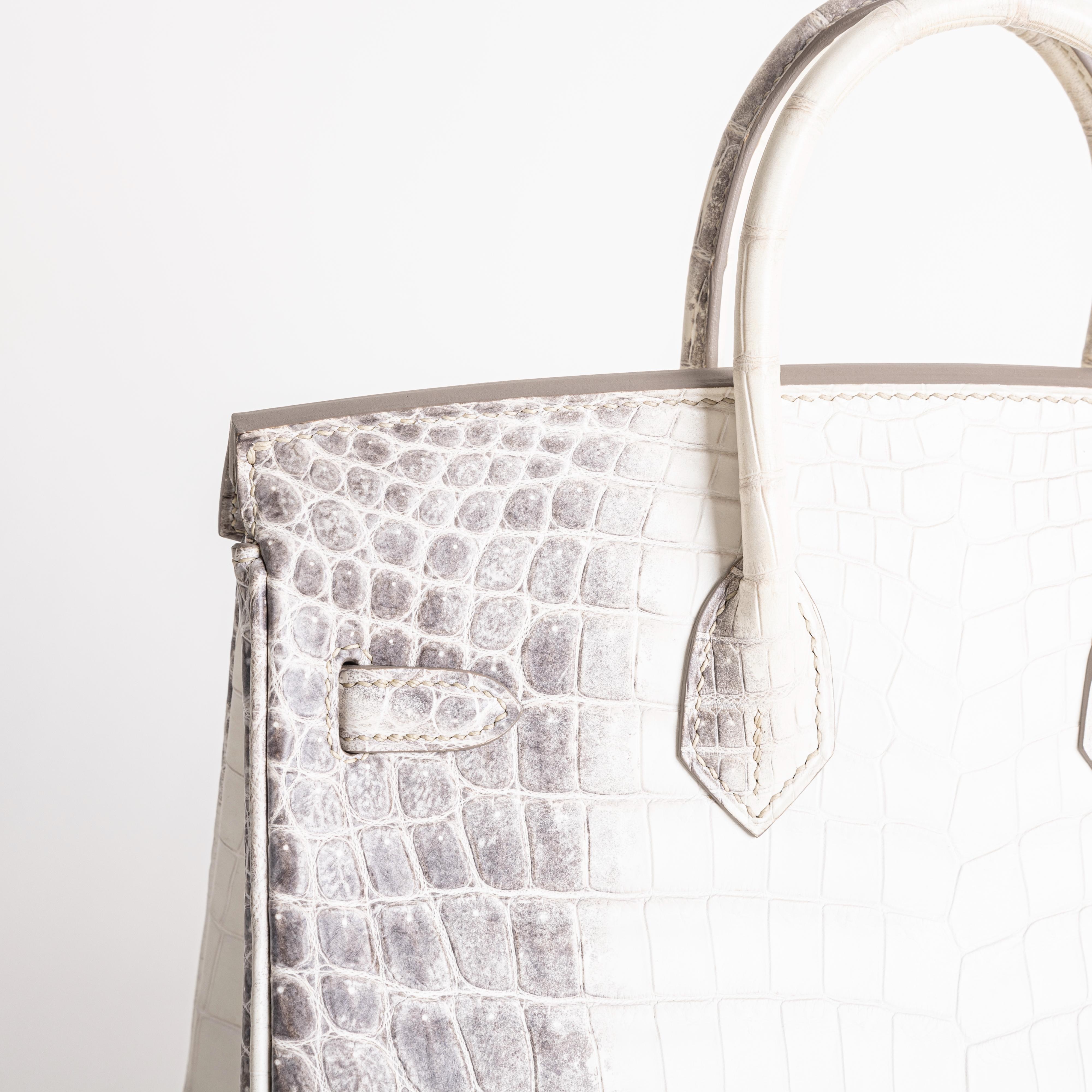 BIRKIN 25 MATTE NILOTICUS CROCODILE LEATHER HIMALAYA WITH PALLADIUM HARDWARE (PHW)