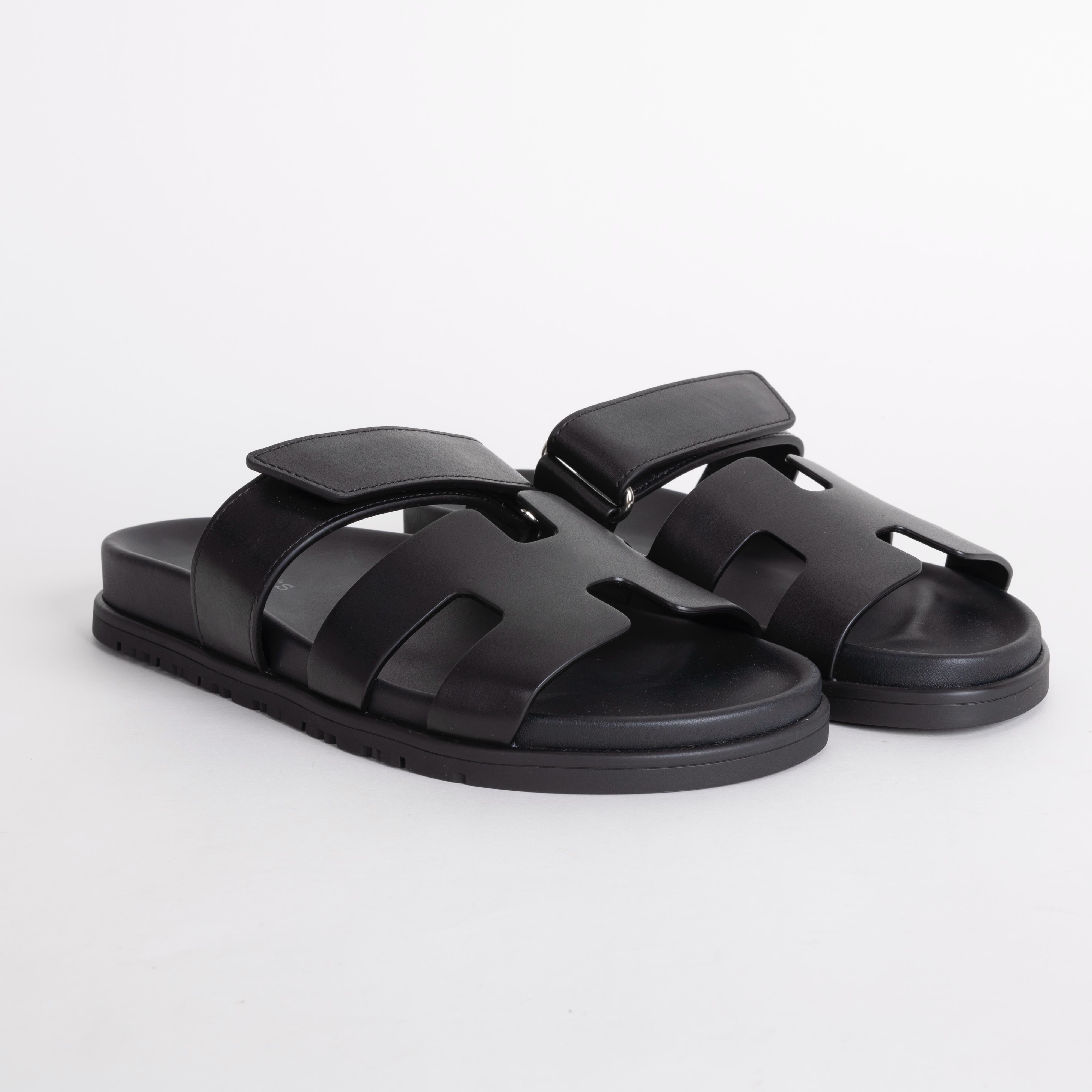 CHYPRE SANDALS SWIFT LEATHER NOIR (BLACK)
