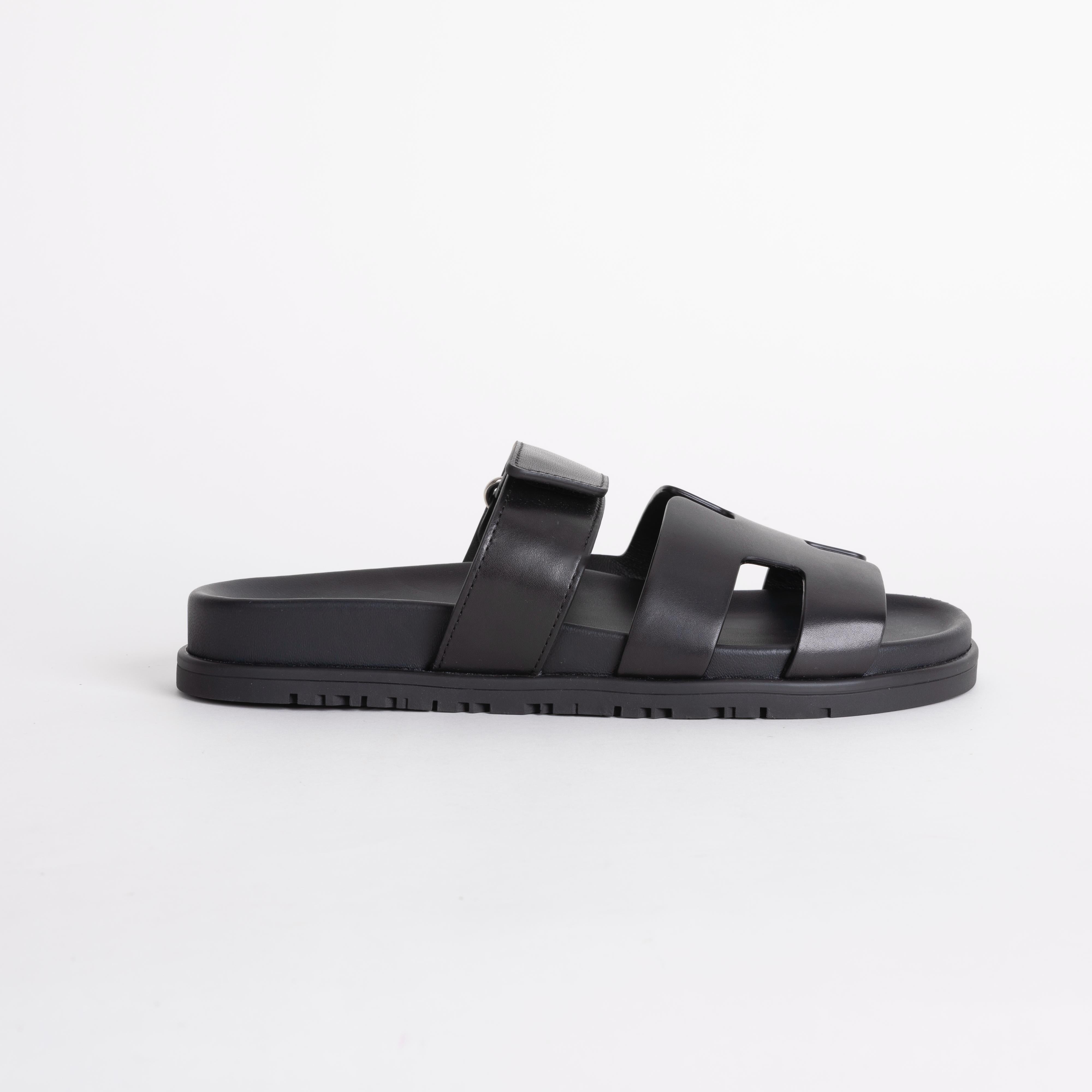 CHYPRE SANDALS SWIFT LEATHER NOIR (BLACK)