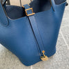 PICOTIN 18 LOCK CLEMENCE LEATHER DEEP BLUE WITH GOLD HARDWARE (GHW)