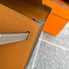 KELLY 25 EPSOM LEATHER HORSESHOE STAMP (HSS) BI-COLOR TOFFEE & ETAIN WITH GOLD HARDWARE (GHW)