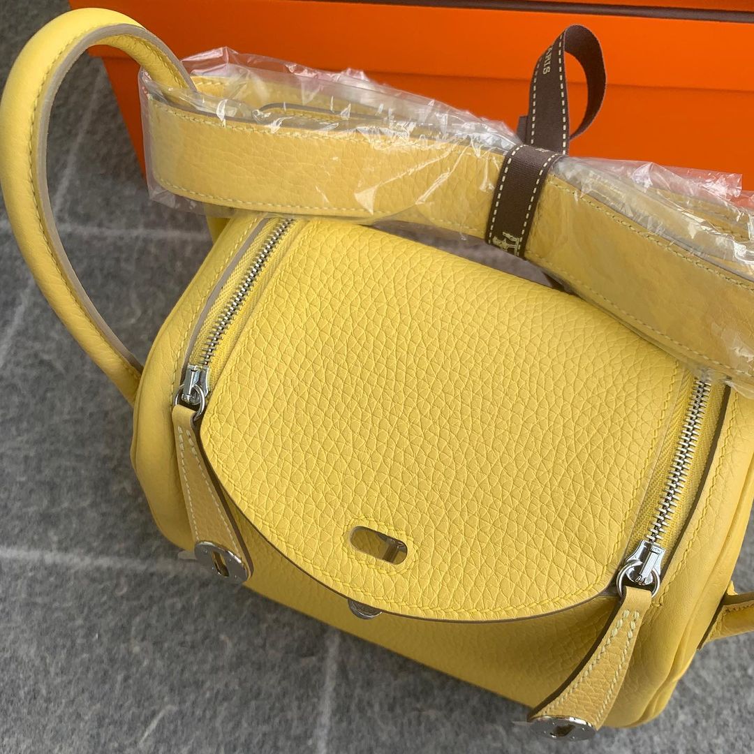 MINI LINDY 20 CLEMENCE LEATHER LIME WITH PALLADIUM HARDWARE (PHW)