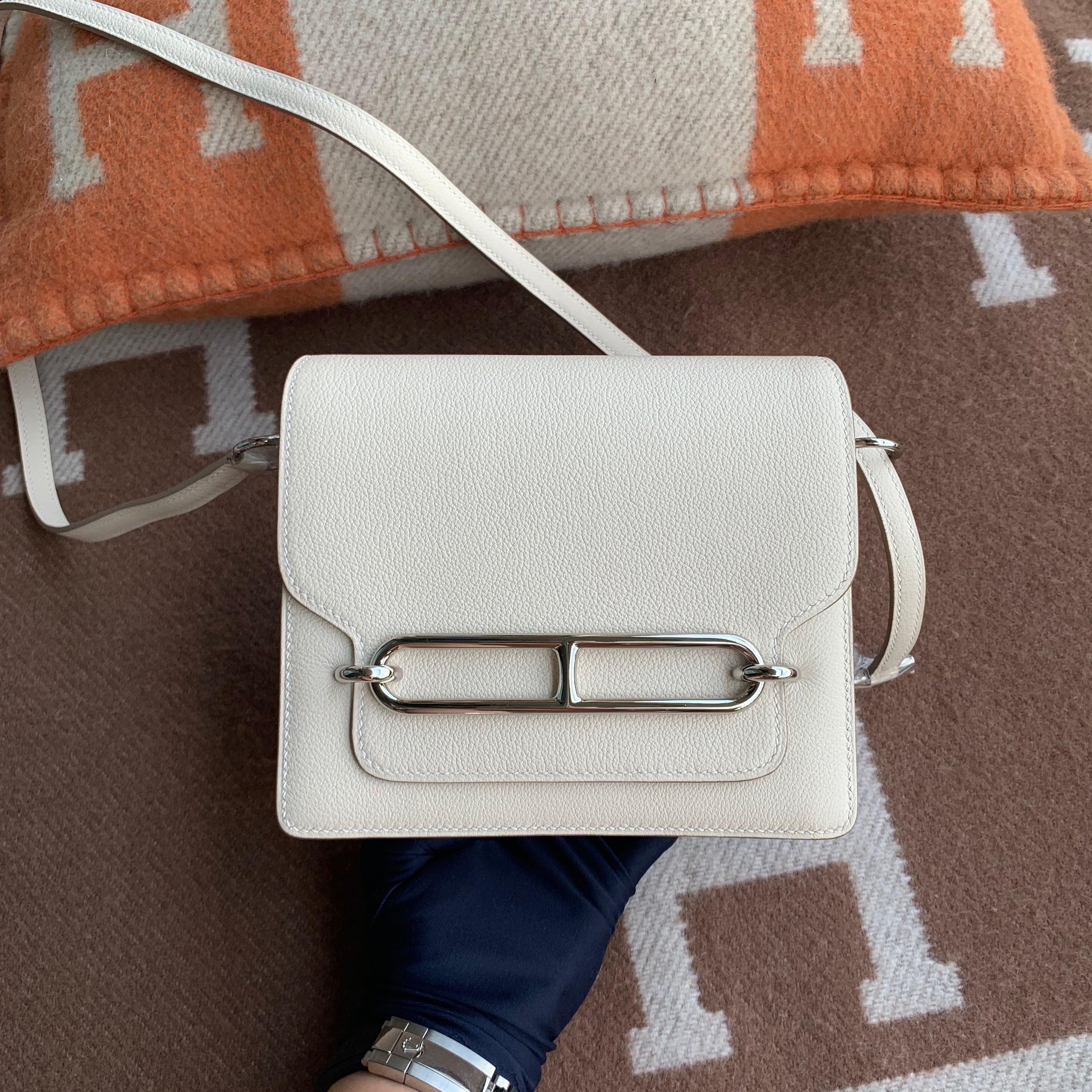 MINI ROULIS (18) EVERCOLOR LEATHER CRAIE WITH PALLADIUM HARDWARE (PHW)