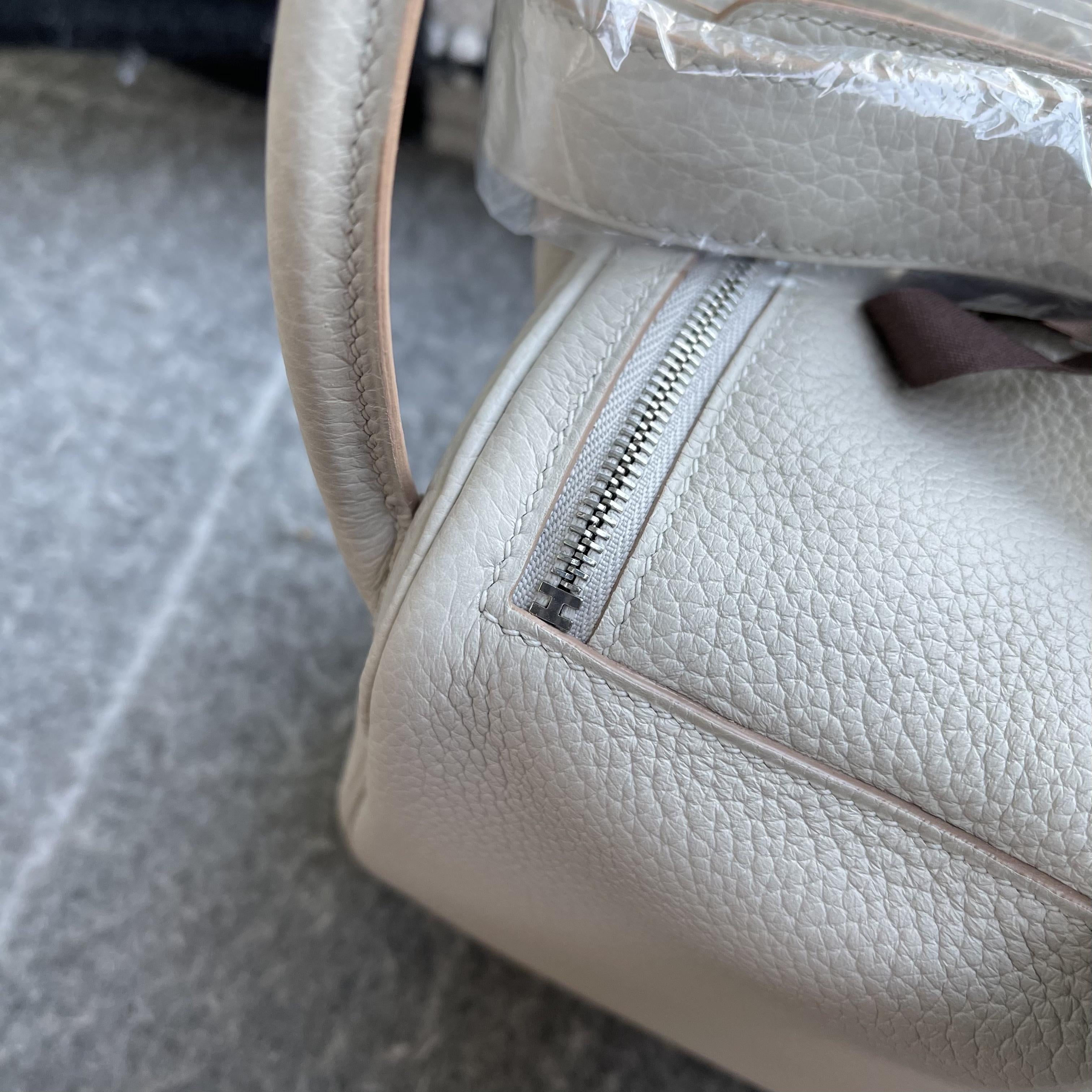 MINI LINDY 20 CLEMENCE LEATHER PEARL GREY WITH PALLADIUM HARDWARE (PHW)