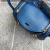 MINI LINDY 20 CLEMENCE LEATHER DEEP BLUE WITH GOLD HARDWARE (GHW)