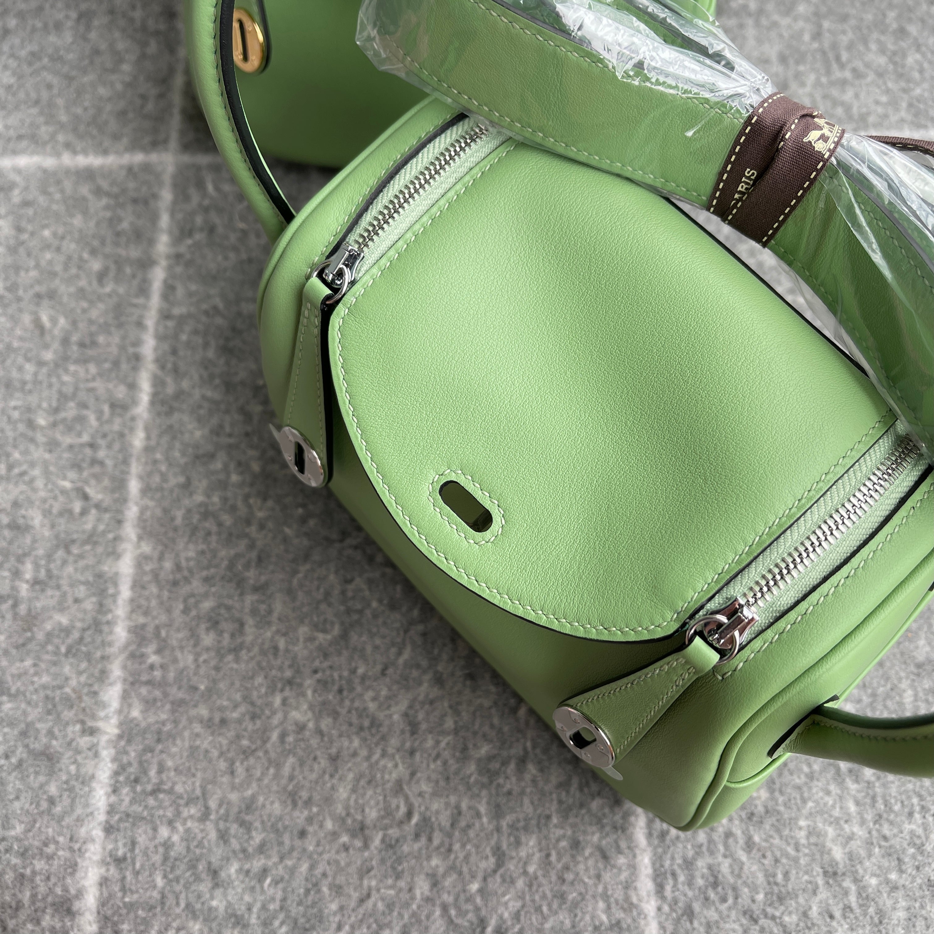 MINI LINDY 20 SWIFT LEATHER VERT CRIQUET WITH PALLADIUM HARDWARE (PHW)
