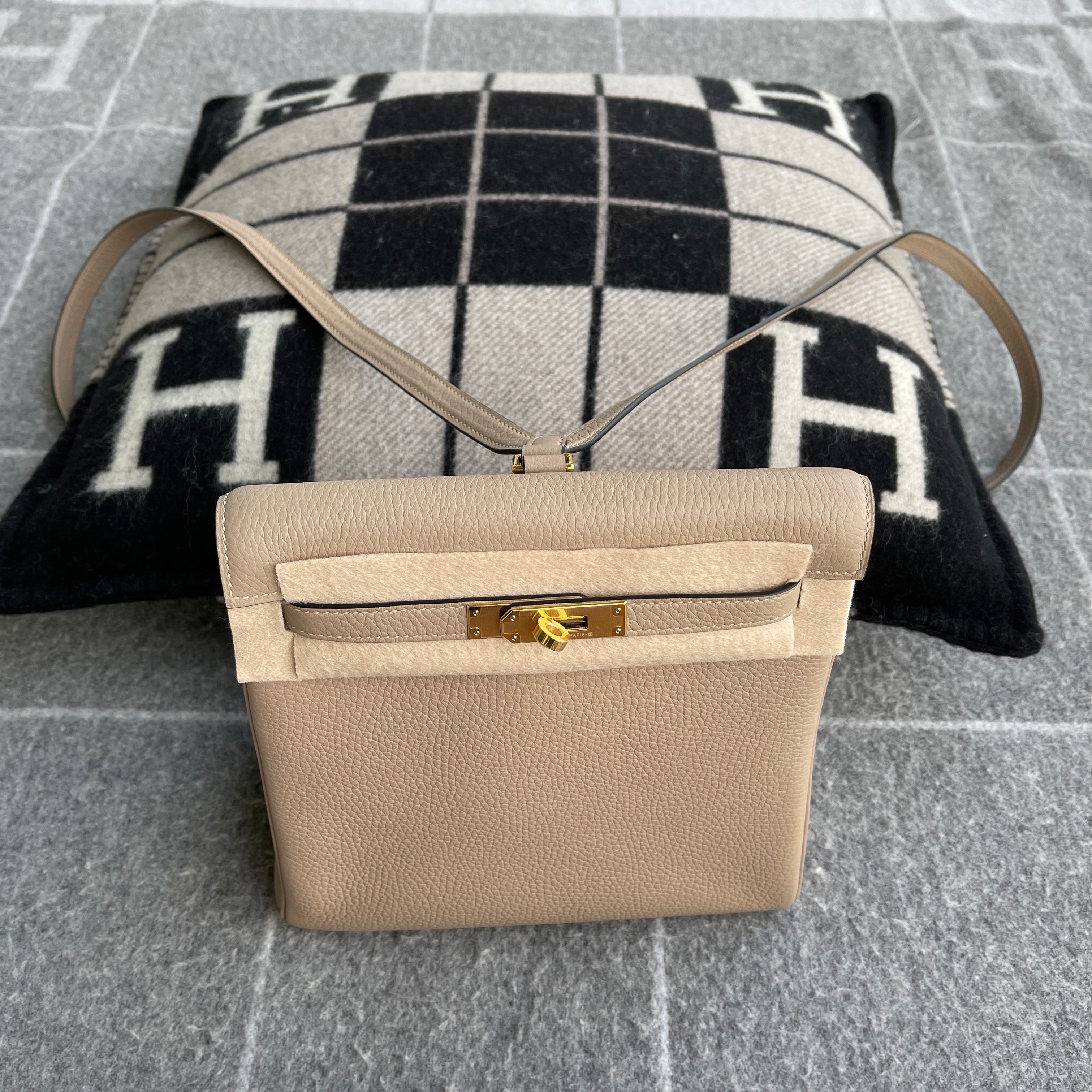 KELLY ADO CLEMENECE LEATHER TRENCH WITH GOLD HARDWARE (GHW)