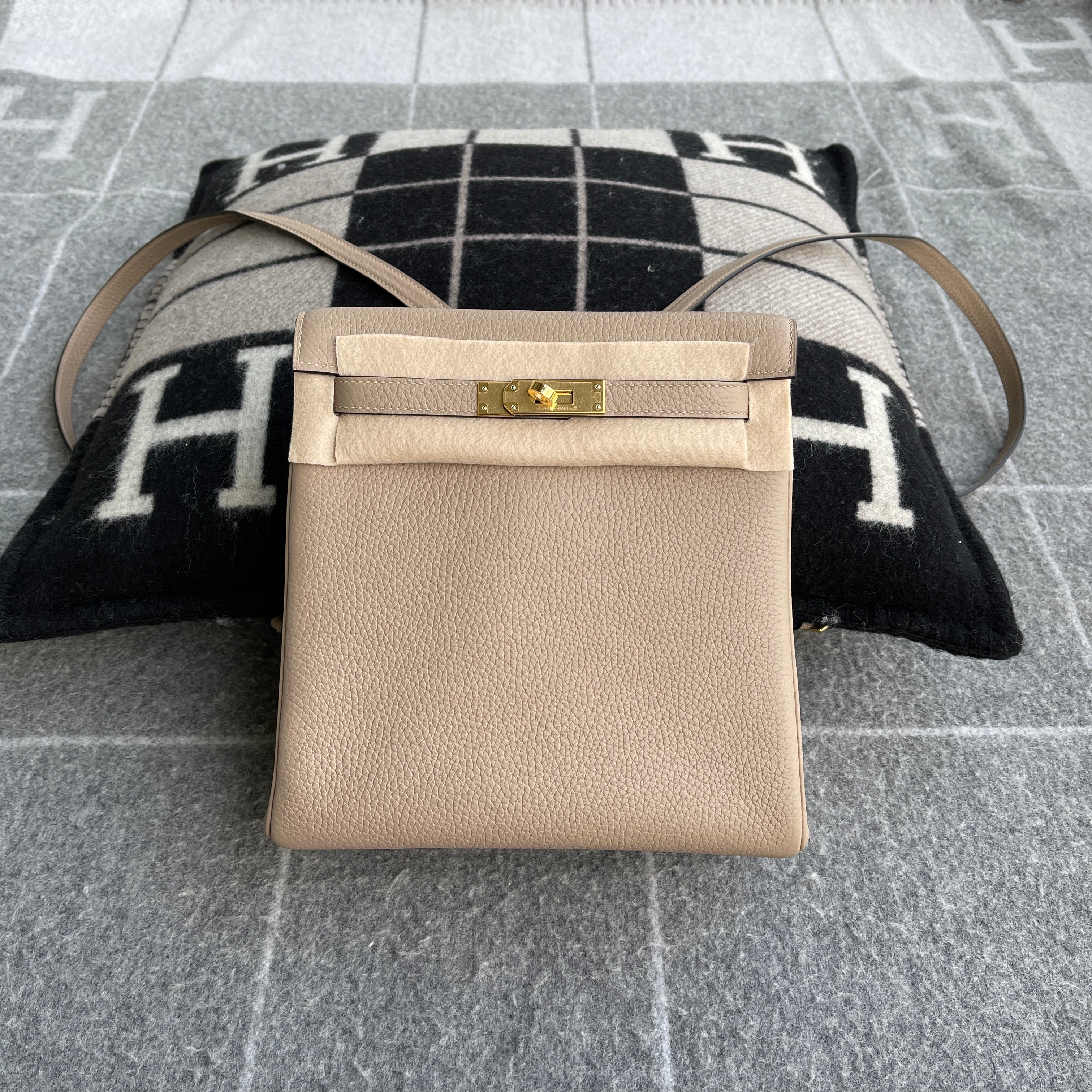 KELLY ADO CLEMENECE LEATHER TRENCH WITH GOLD HARDWARE (GHW)