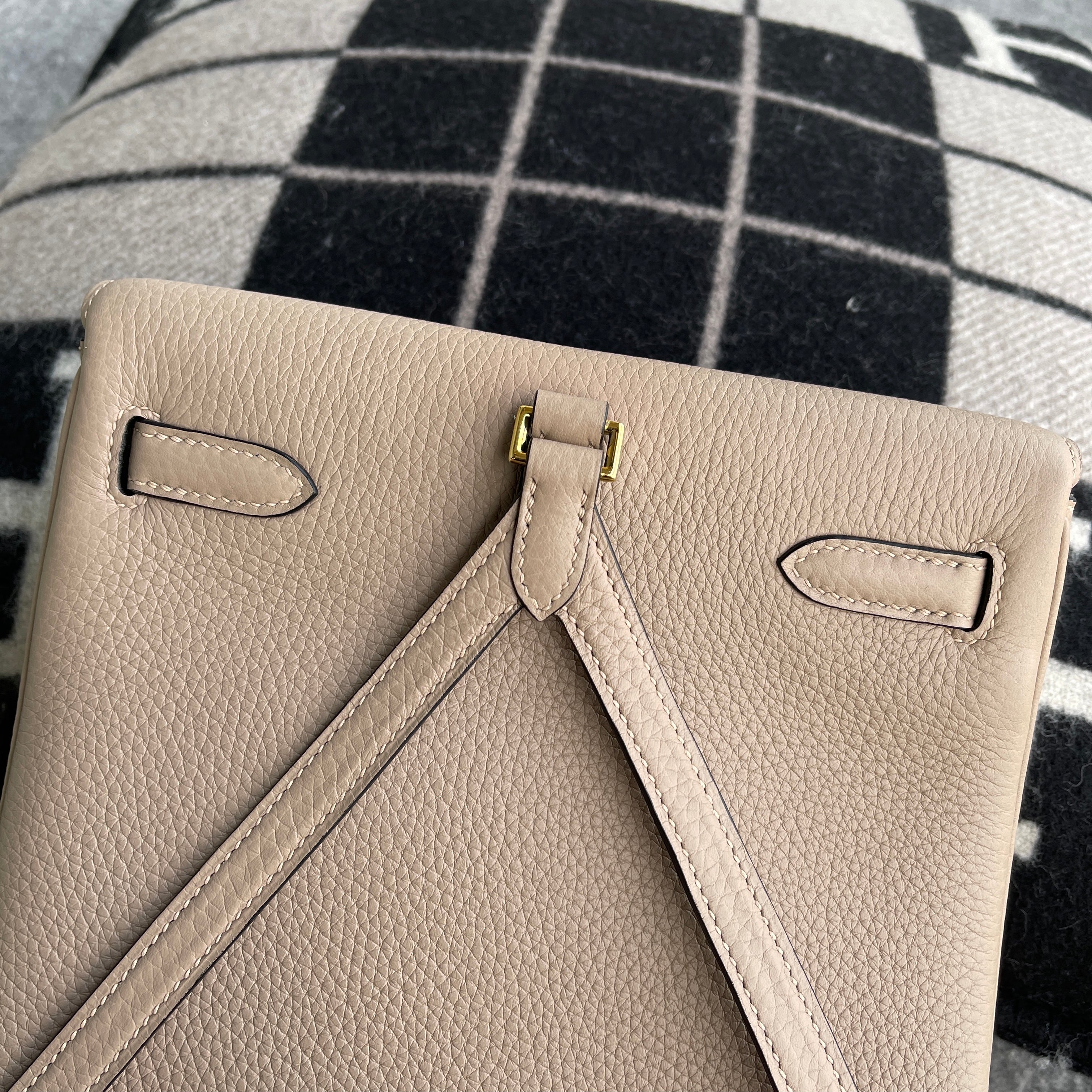 KELLY ADO CLEMENECE LEATHER TRENCH WITH GOLD HARDWARE (GHW)