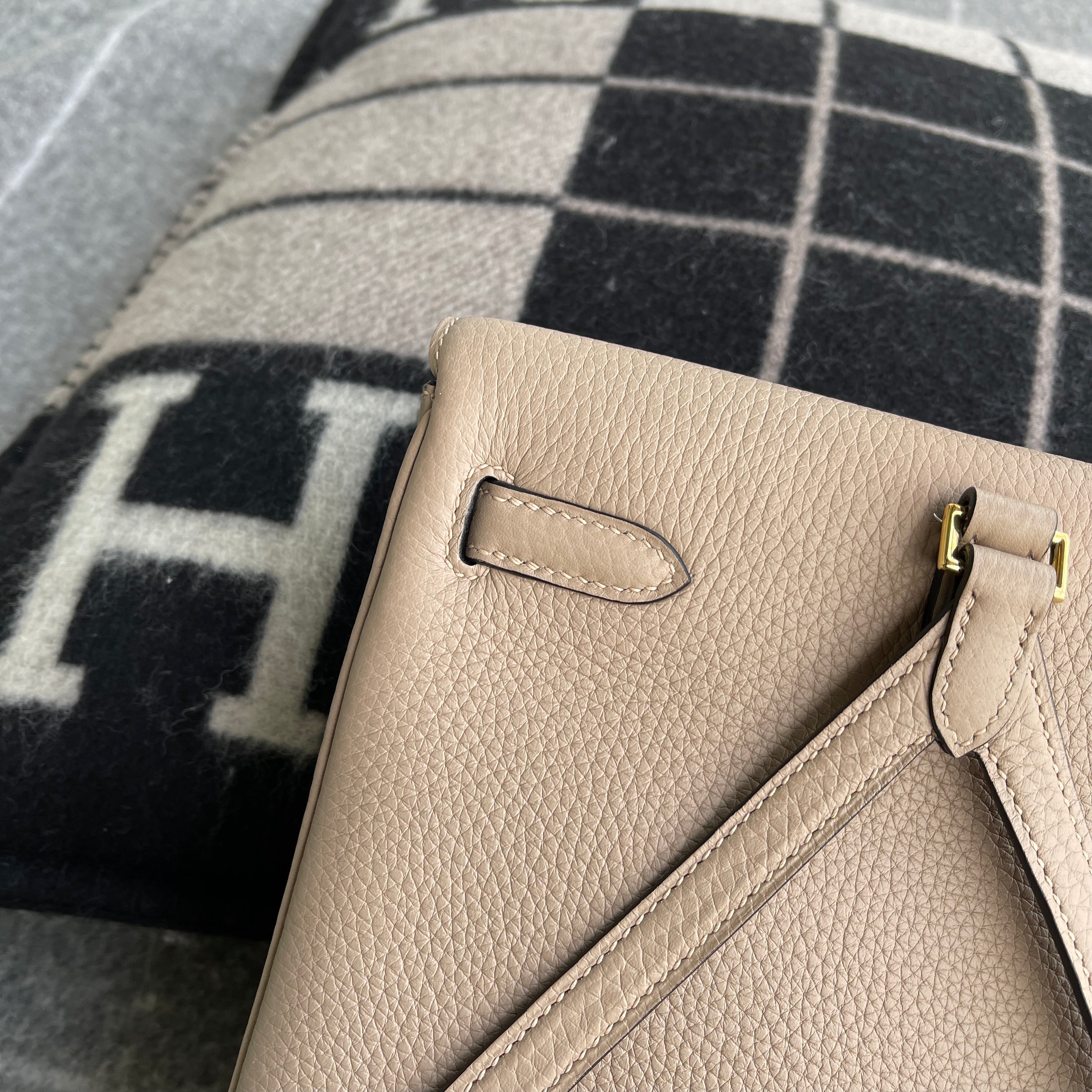 KELLY ADO CLEMENECE LEATHER TRENCH WITH GOLD HARDWARE (GHW)