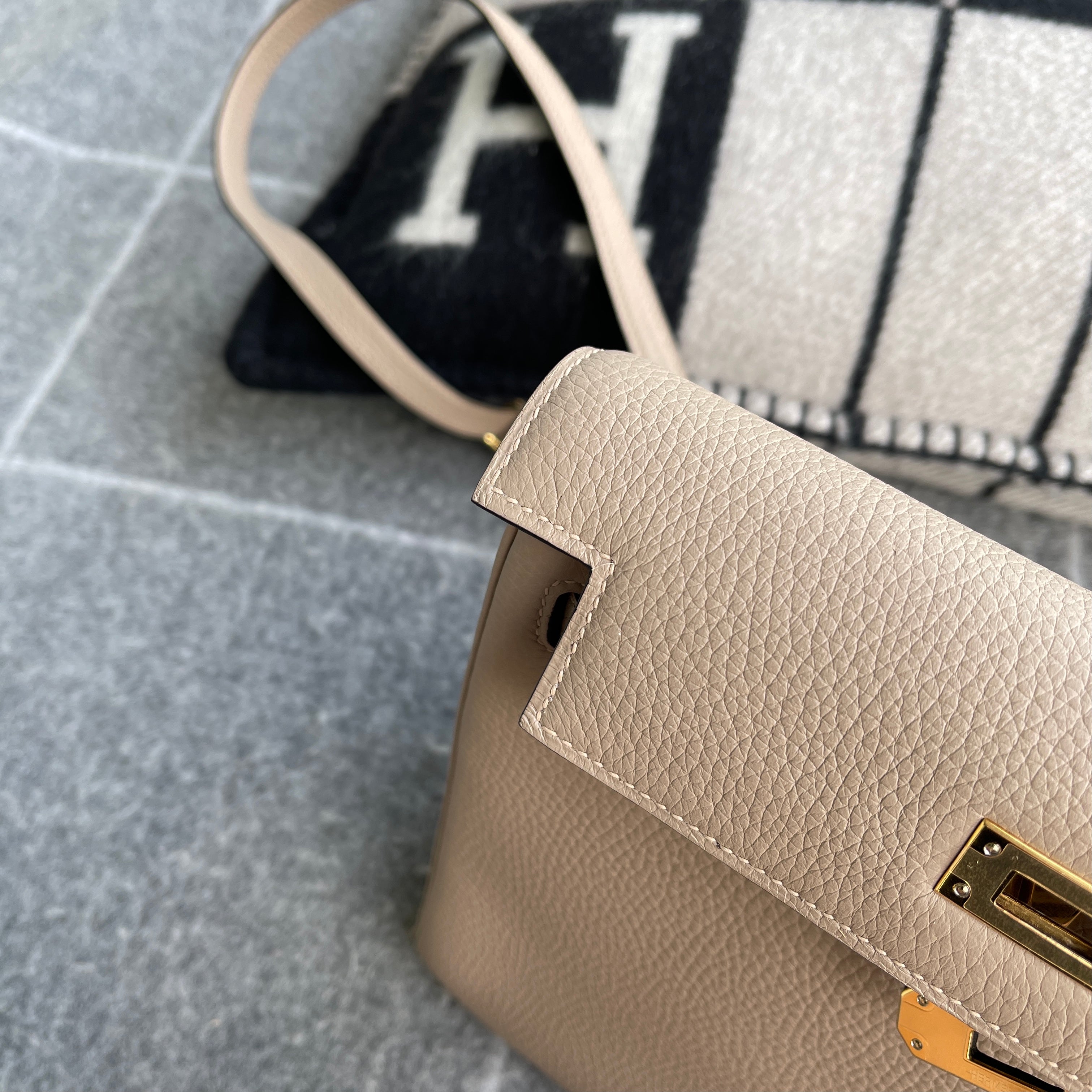 KELLY ADO CLEMENECE LEATHER TRENCH WITH GOLD HARDWARE (GHW)