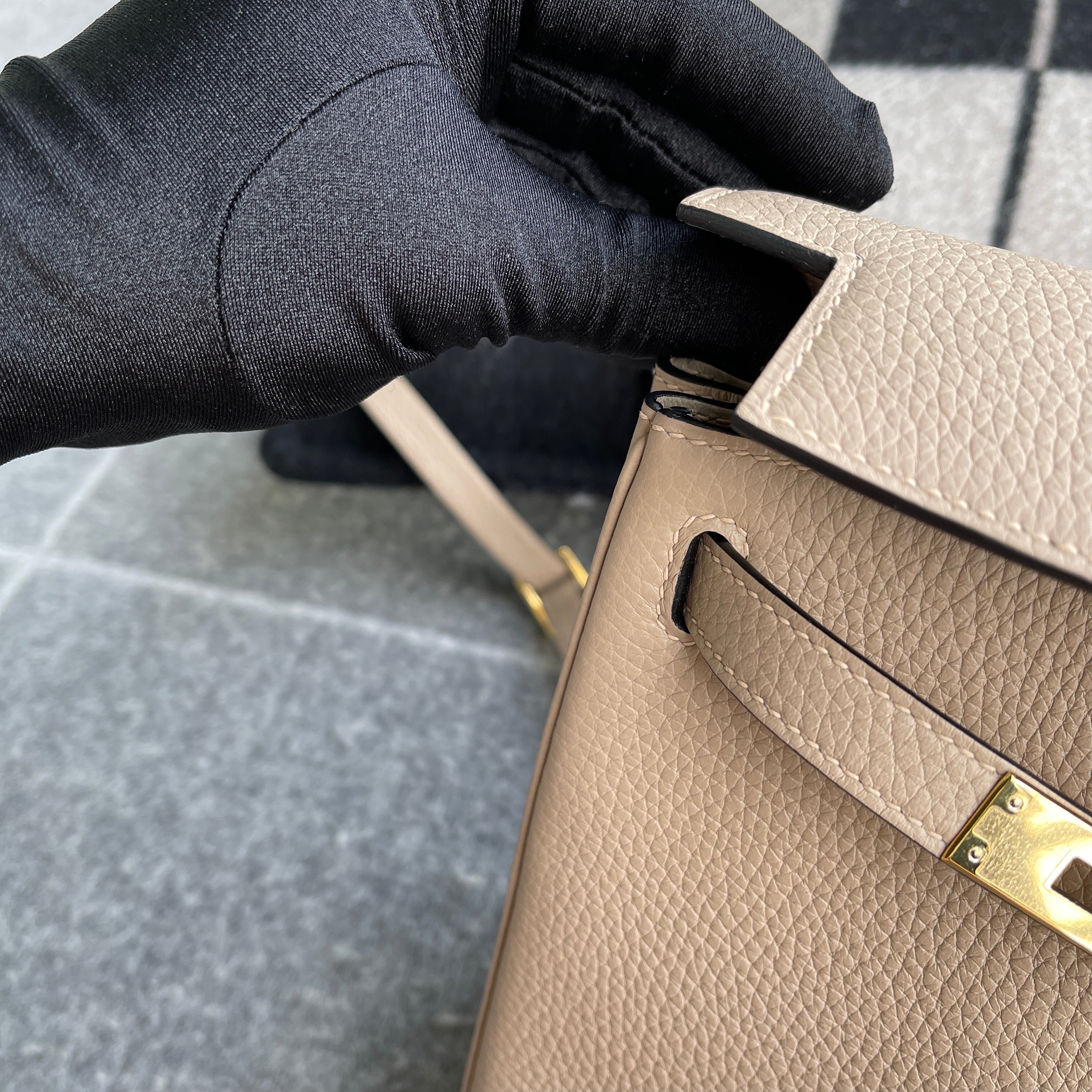 KELLY ADO CLEMENECE LEATHER TRENCH WITH GOLD HARDWARE (GHW)