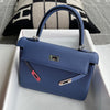 KELLY 25 TOGO LEATHER BLEU BRIGHTON WITH PALLADIUM HARDWARE (PHW)