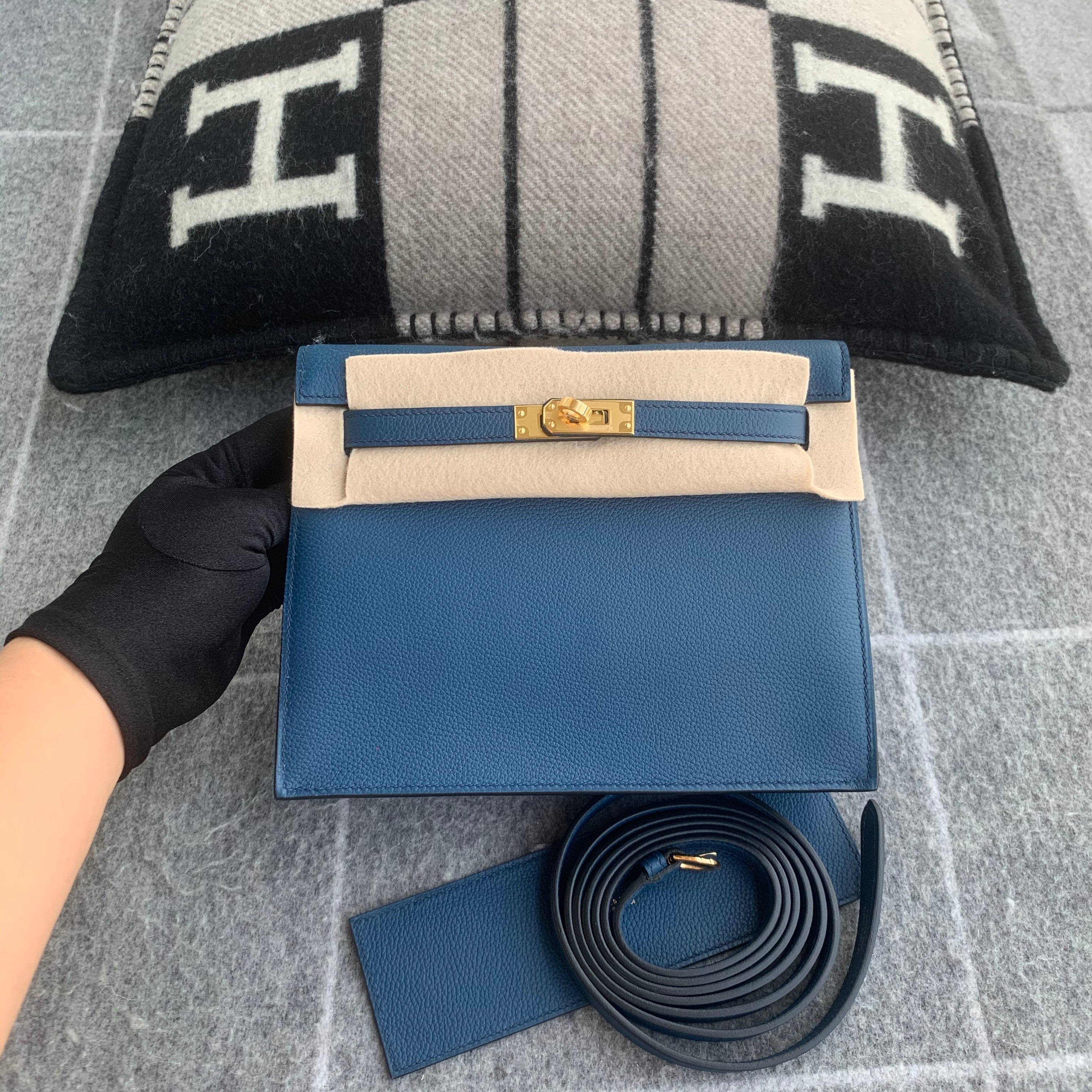 KELLY DANSE EVERCOLOR LEATHER DEEP BLUE WITH GOLD HARDWARE (GHW)