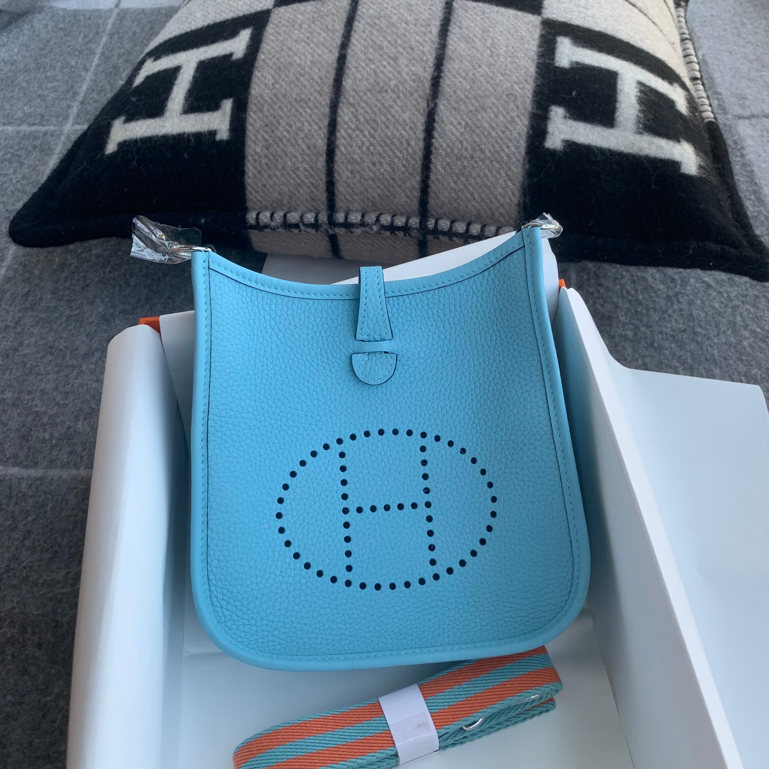 MINI EVELYNE (TPM) CLEMENCE LEATHER BLEU DU NORD WITH PALLADIUM HARDWARE (PHW)