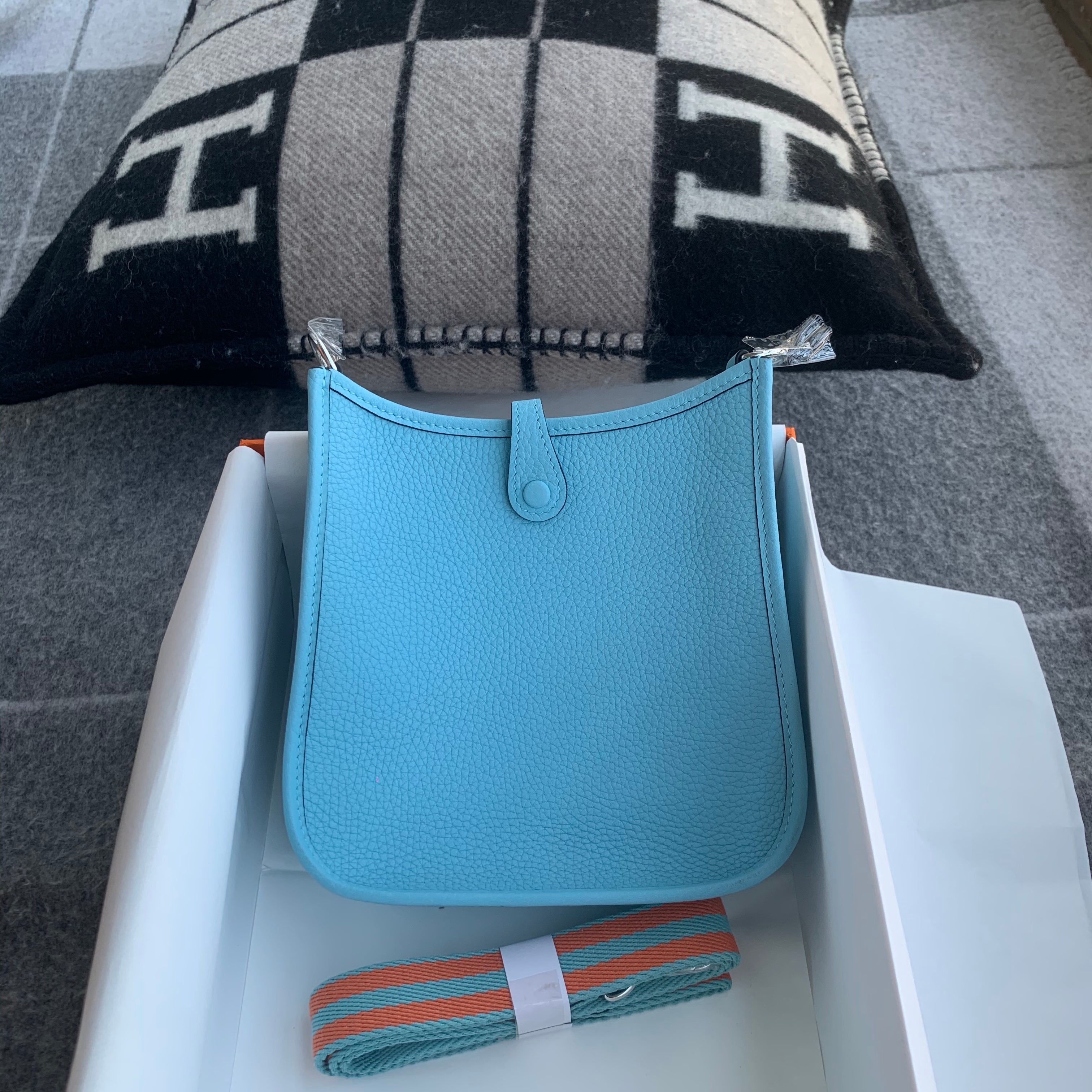 MINI EVELYNE (TPM) CLEMENCE LEATHER BLEU DU NORD WITH PALLADIUM HARDWARE (PHW)