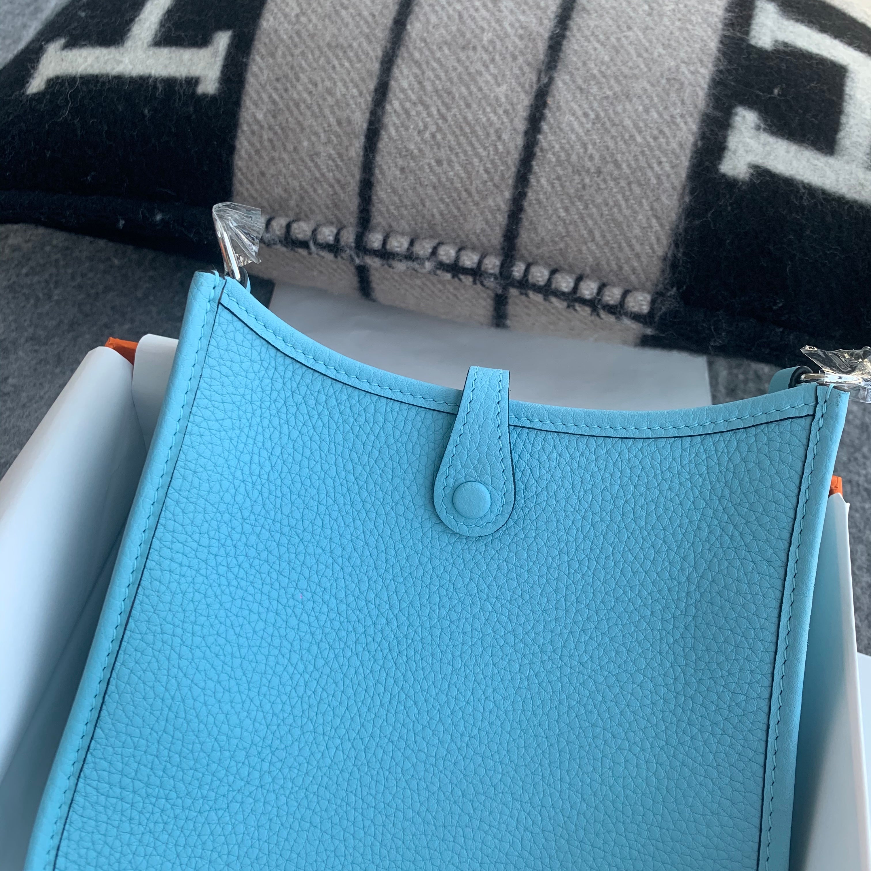 MINI EVELYNE (TPM) CLEMENCE LEATHER BLEU DU NORD WITH PALLADIUM HARDWARE (PHW)