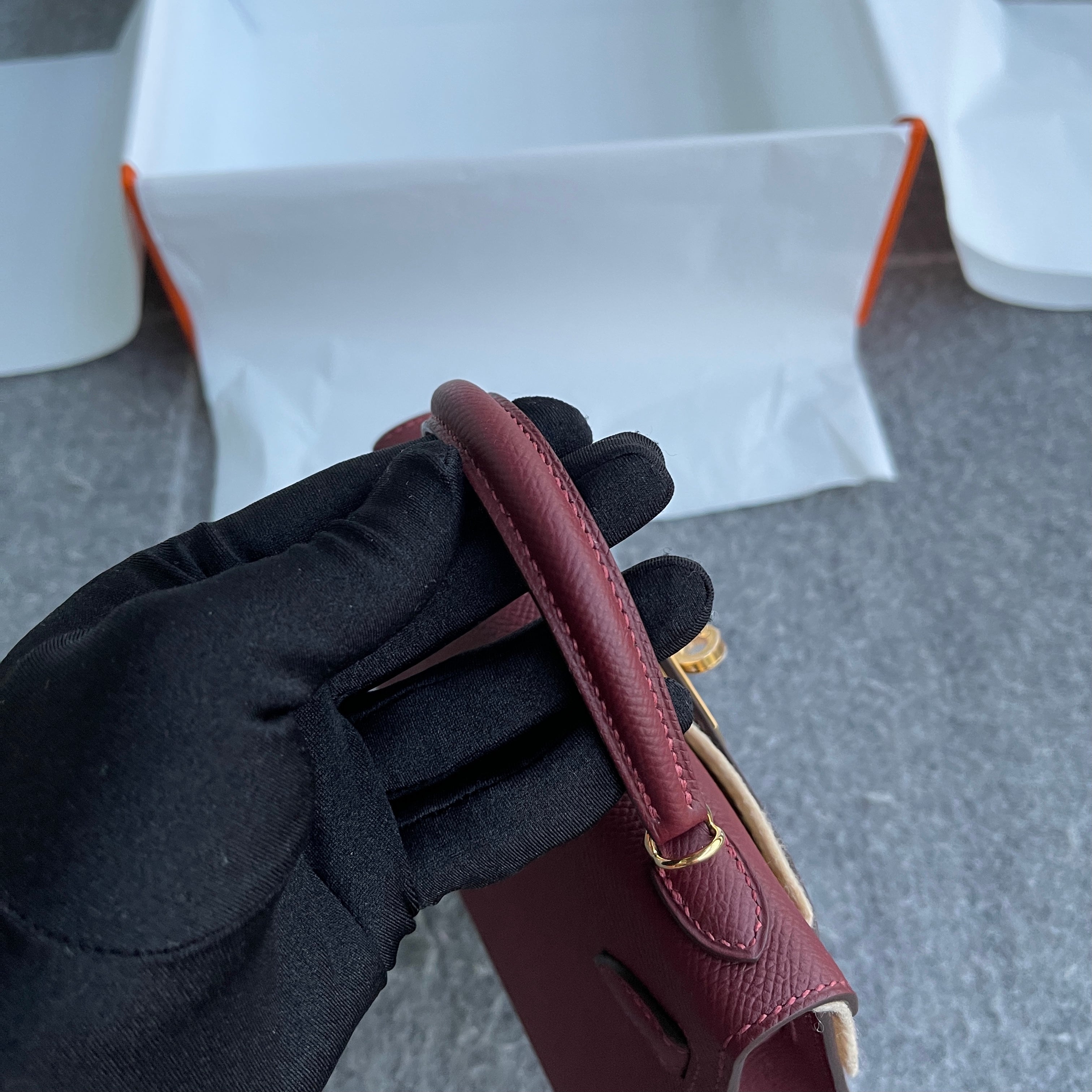 MINI KELLY II (20) EPSOM LEATHER ROUGE H WITH GOLD HARDWARE (GHW)