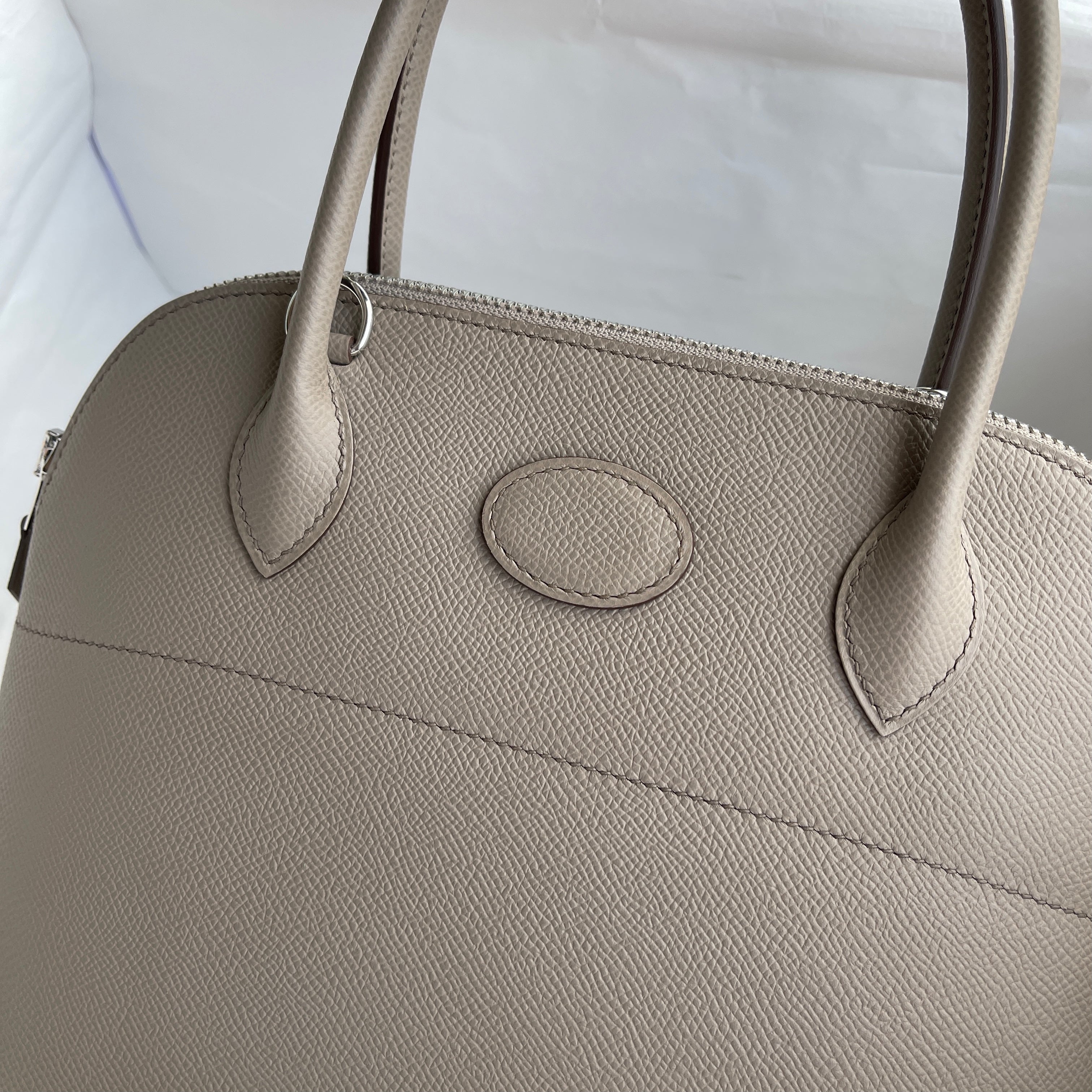 BOLIDE 27 EPSOM LEATHER GRIS ASPHALT WITH PALLADIUM HARDWARE (PHW)