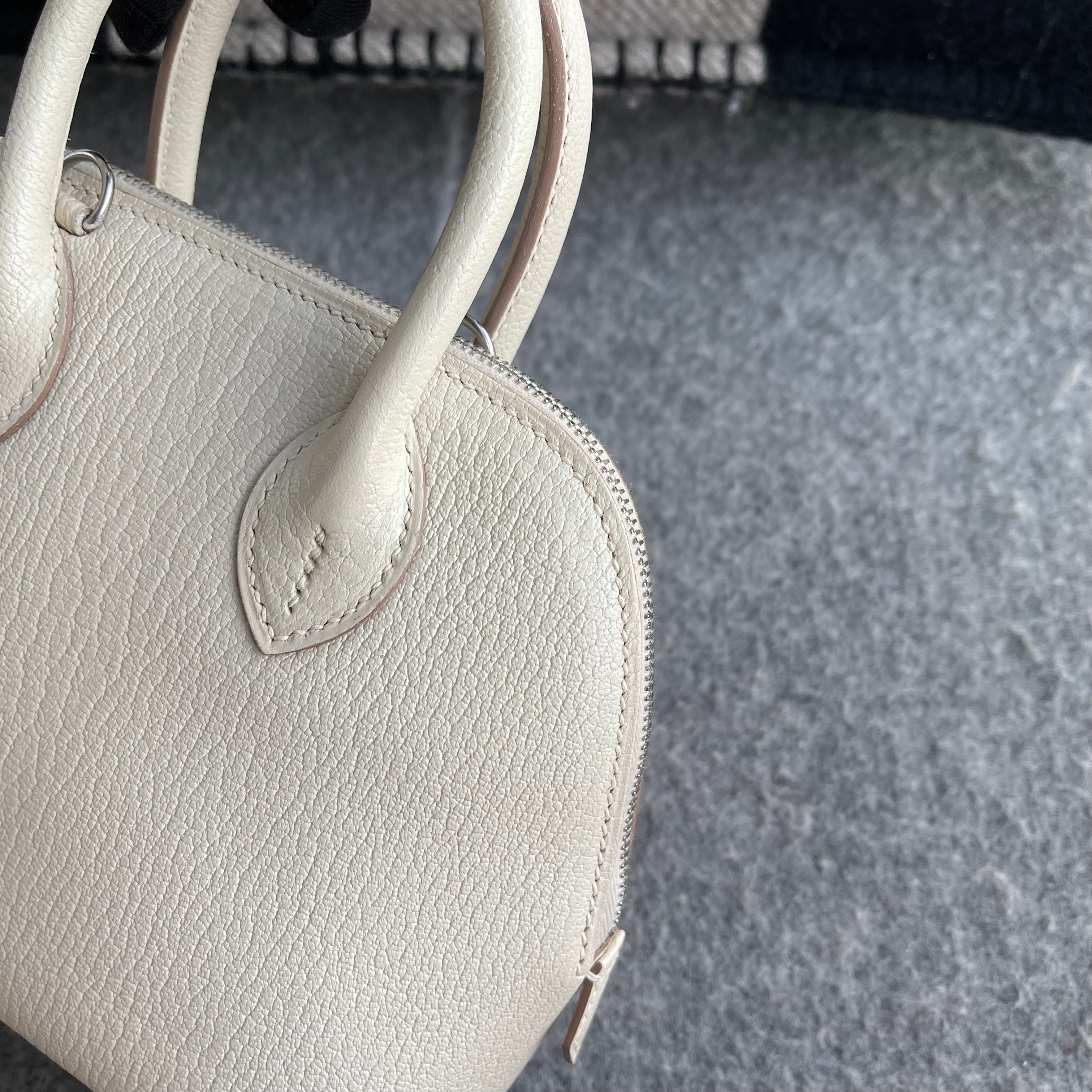 MINI BOLIDE CHEVRE LEATHER CRAIE WITH PALLADIUM HARDWARE (PHW)