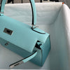 KELLY 28 EPSOM LEATHER BLEU ATOLL WITH PALLADIUM HARDWARE (PHW)