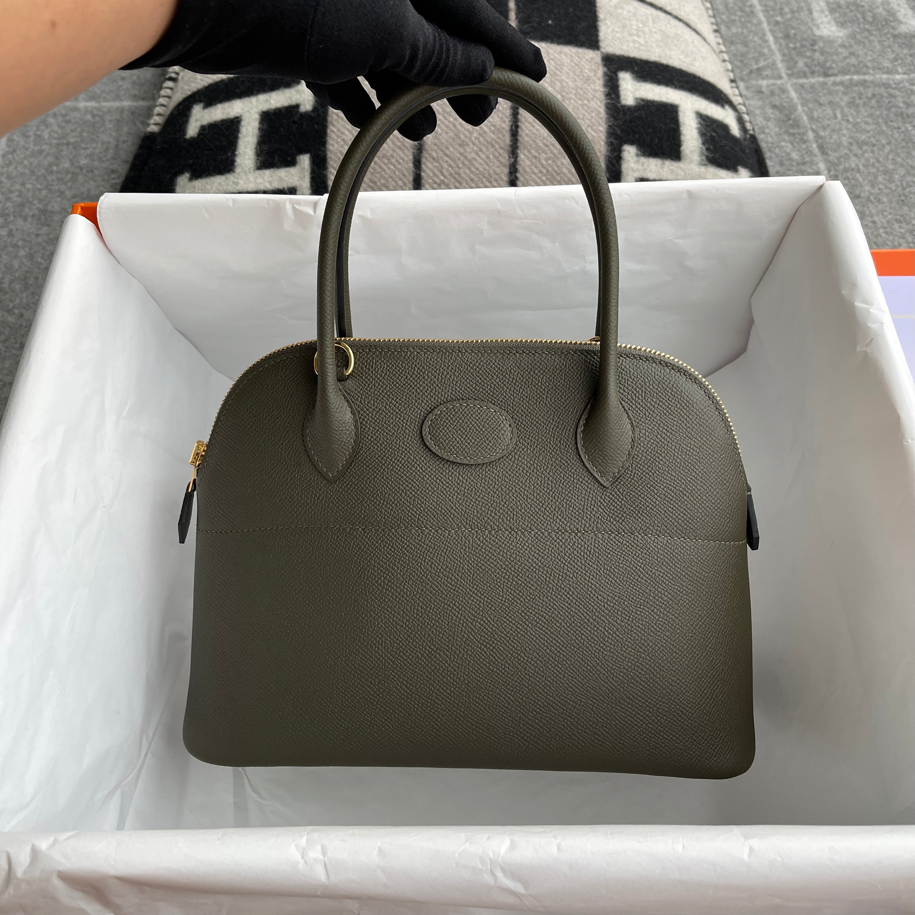 BOLIDE 27 EPSOM LEATHER VERT DE GRIS WITH GOLD HARDWARE (GHW)