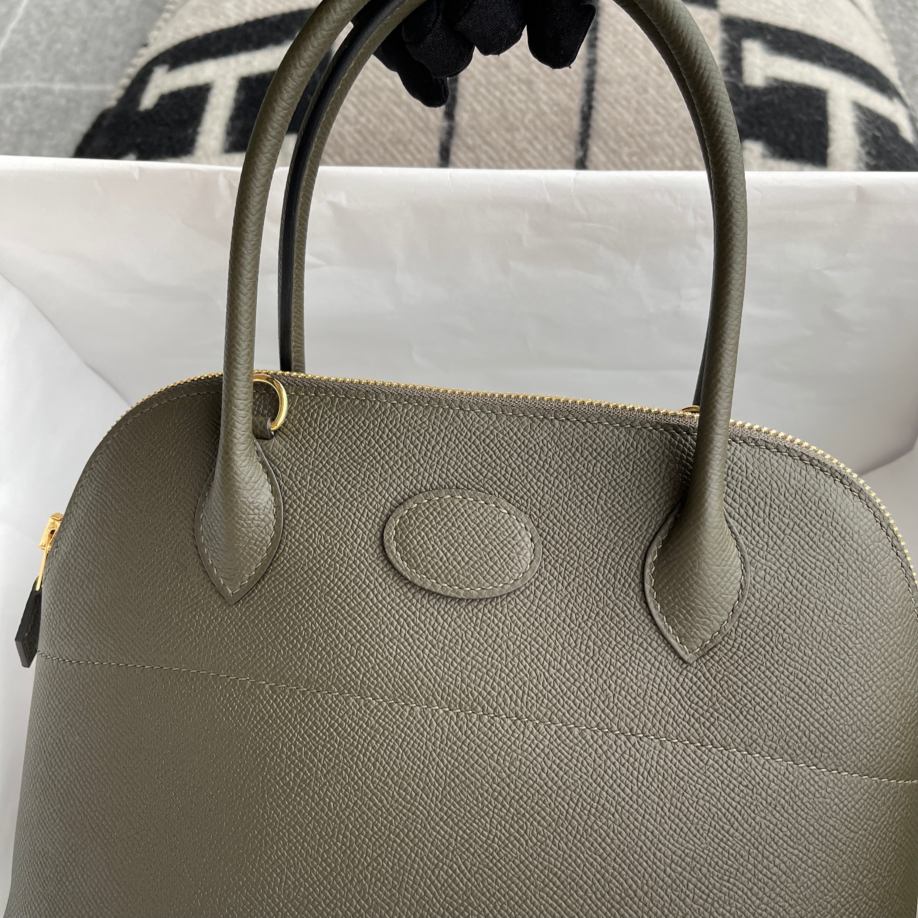 BOLIDE 27 EPSOM LEATHER VERT DE GRIS WITH GOLD HARDWARE (GHW)
