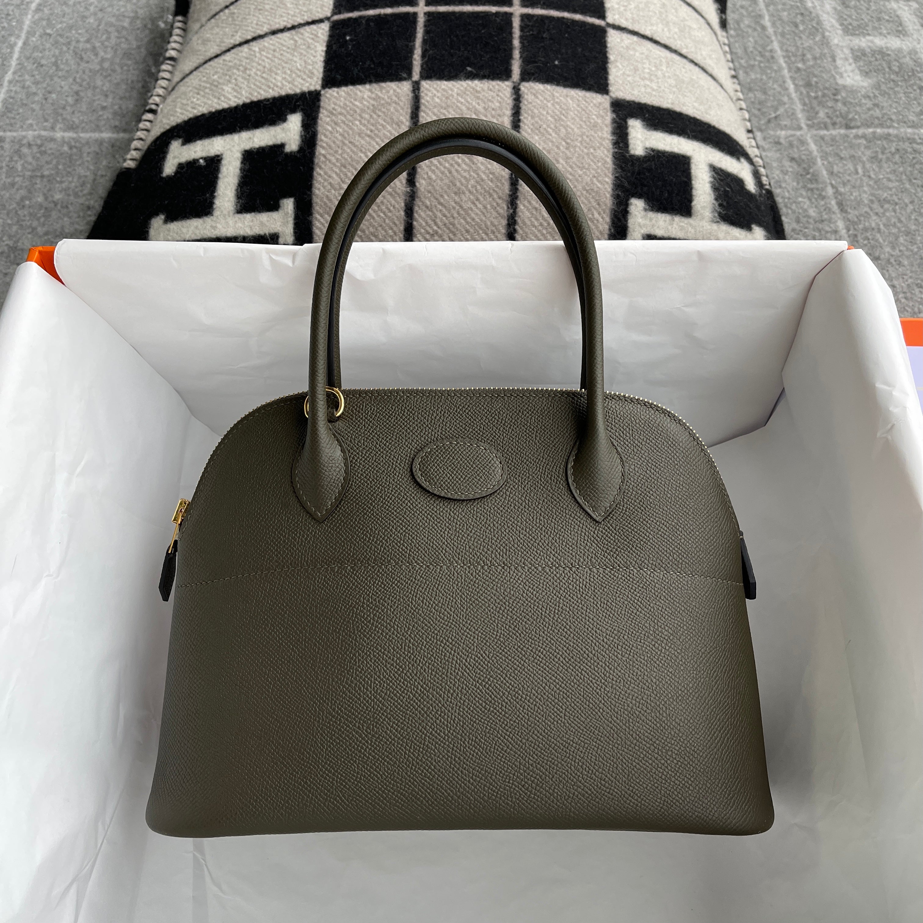BOLIDE 27 EPSOM LEATHER VERT DE GRIS WITH GOLD HARDWARE (GHW)