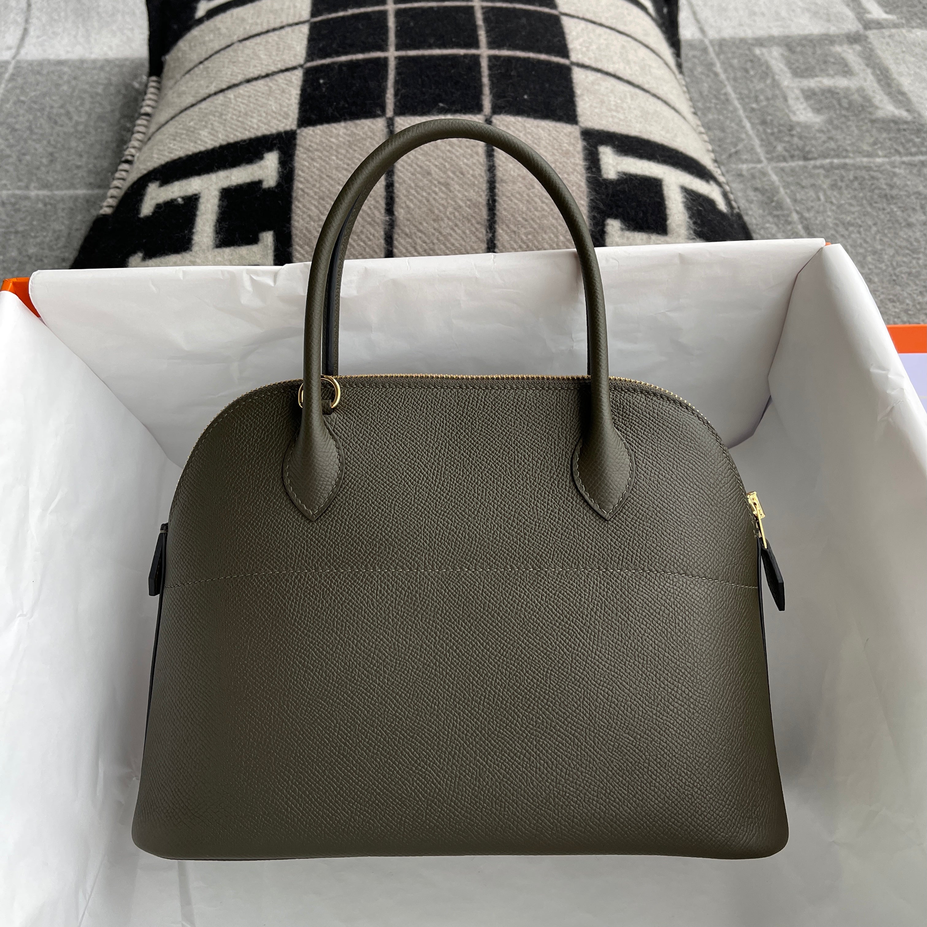 BOLIDE 27 EPSOM LEATHER VERT DE GRIS WITH GOLD HARDWARE (GHW)