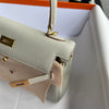 KELLY 25 TOGO LEATHER PEARL GREY WITH GOLD HARDWARE (GHW)