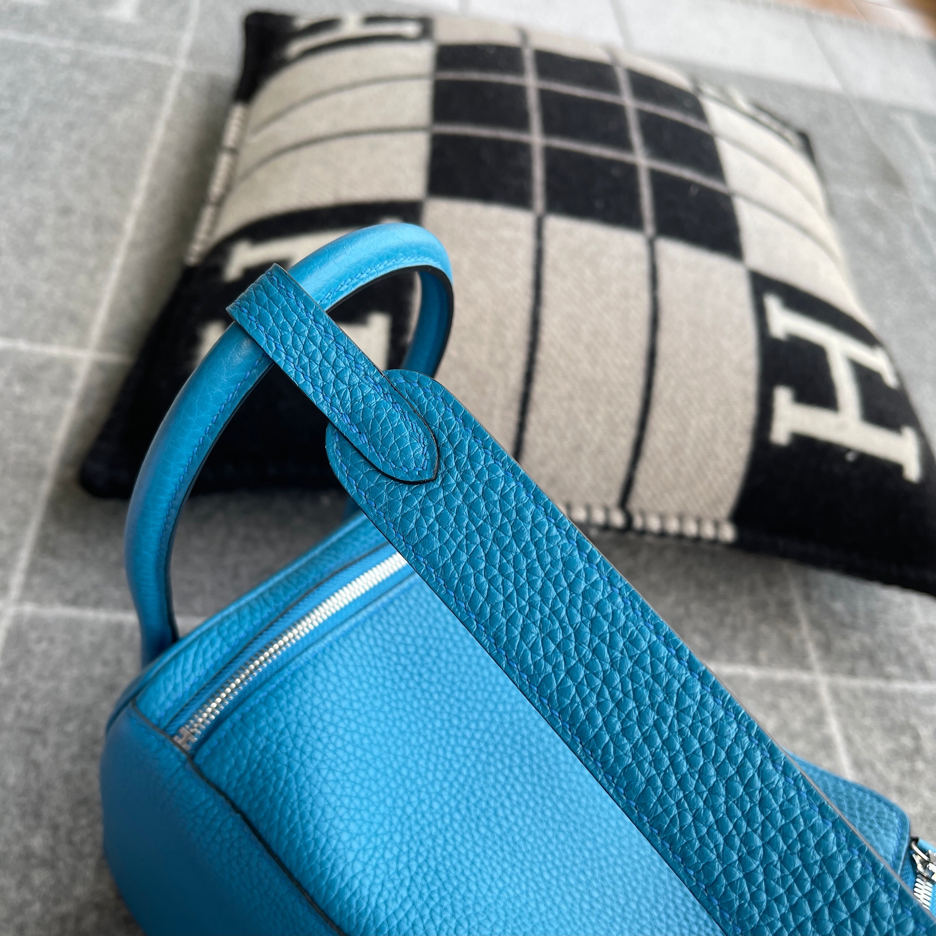LINDY 26 CLEMENCE LEATHER BLUE ZANZIBAR WITH PALLADIUM HARDWARE (PHW)
