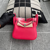 MINI LINDY 20 CLEMENCE LEATHER ROSE EXTREME WITH PALLADIUM HARDWARE (PHW)
