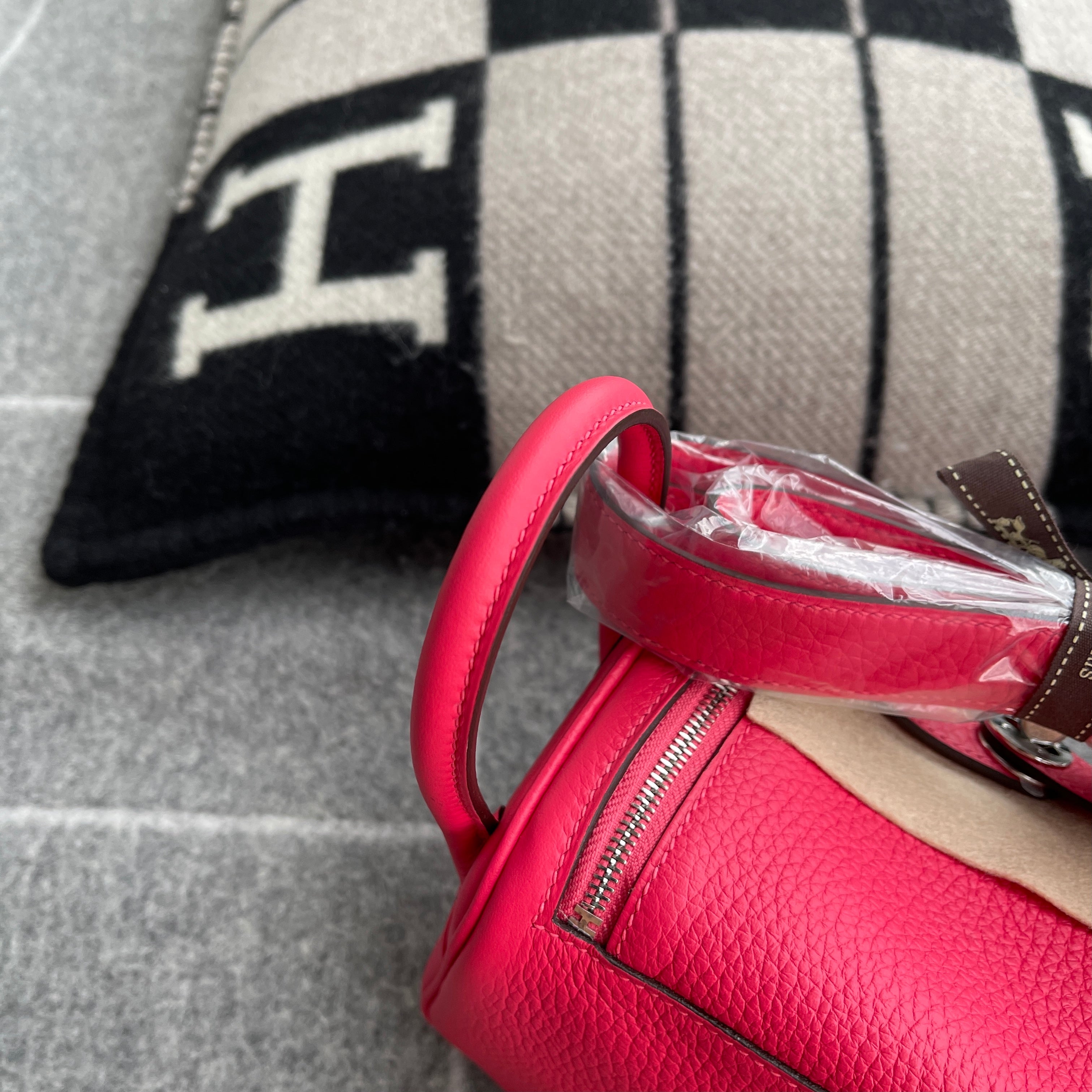 MINI LINDY 20 CLEMENCE LEATHER ROSE EXTREME WITH PALLADIUM HARDWARE (PHW)