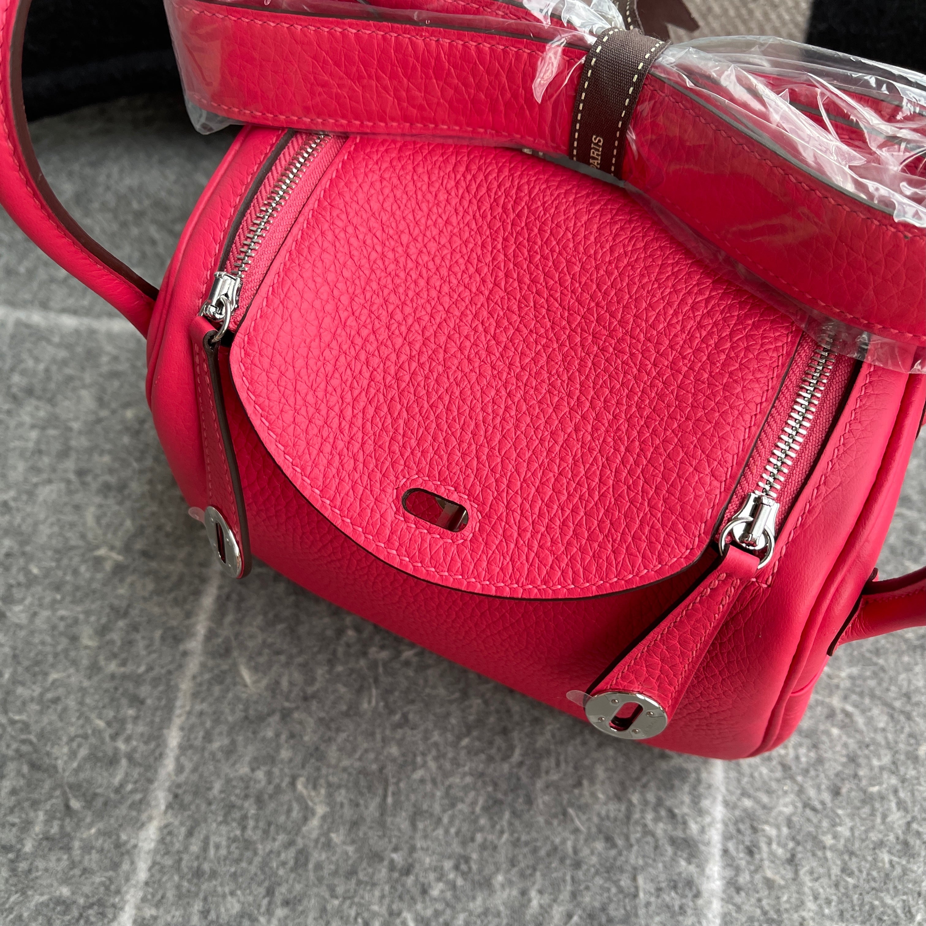 MINI LINDY 20 CLEMENCE LEATHER ROSE EXTREME WITH PALLADIUM HARDWARE (PHW)