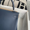 KELLY 25 TOGO LEATHER BLEU NUIT WITH PALLADIUM HARDWARE (PHW)