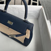KELLY 25 TOGO LEATHER BLEU NUIT WITH PALLADIUM HARDWARE (PHW)