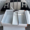 MINI KELLY II (20) EPSOM LEATHER HORSESHOE STAMP (HSS) BI-COLOR NOIR (BLACK) & BLANC WITH PALLADIUM HARDWARE (PHW)
