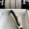 MINI KELLY II (20) EPSOM LEATHER HSS CRAIE & NOIR (BLACK) WITH GOLD HARDWARE (GHW)