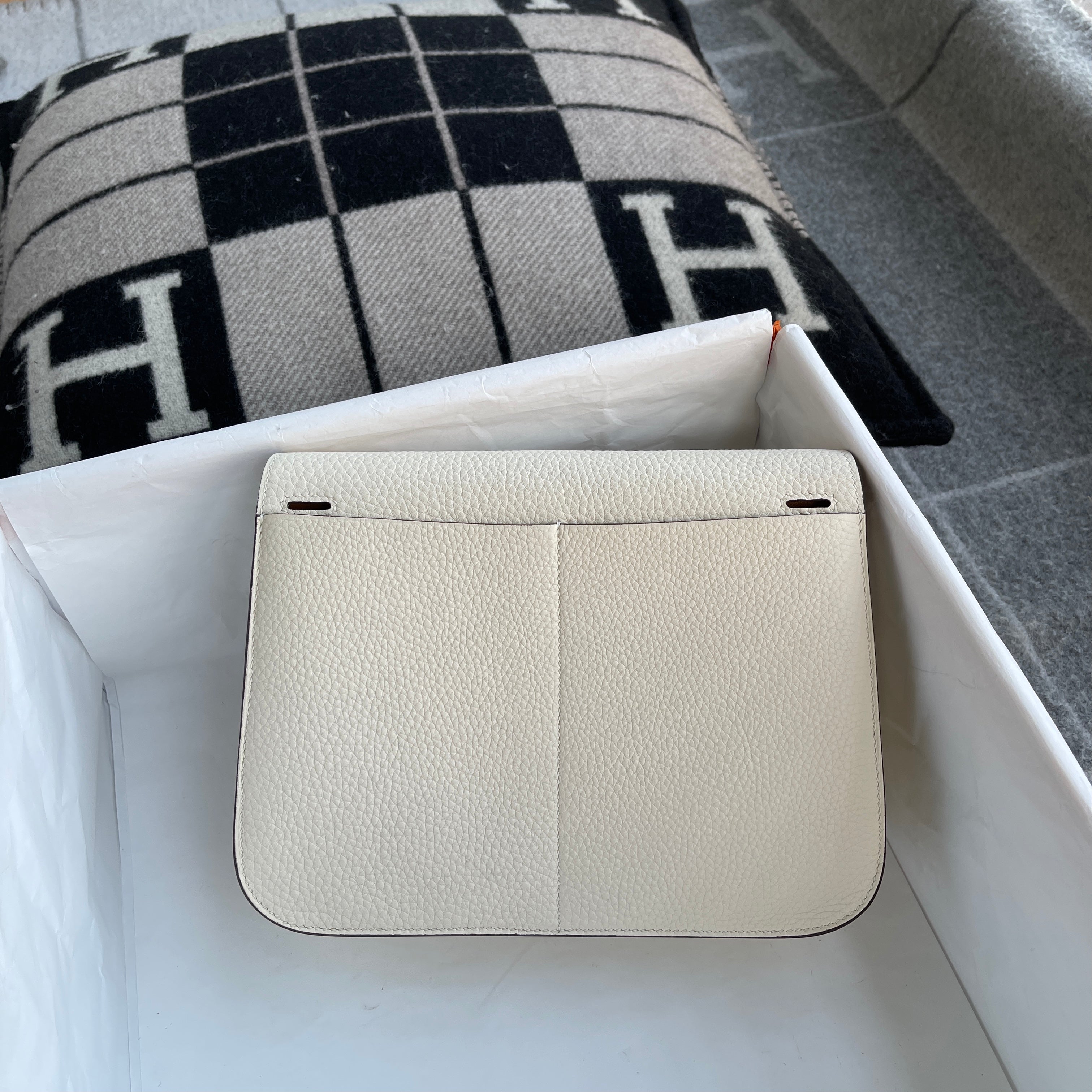 HALZAN 25 CLEMENCE LEATHER NATA & BISCUIT WITH PALLADIUM HARDWARE (PHW)