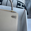 KELLY 25 EPSOM LEATHER HORSESHOE STAMP (HSS) BI-COLOR TRENCH & ETOUPE WITH BRUSHED GOLD HARDWARE (BGHW)