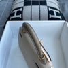 KELLY 25 EPSOM LEATHER HORSESHOE STAMP (HSS) BI-COLOR TRENCH & ETOUPE WITH BRUSHED GOLD HARDWARE (BGHW)