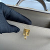 KELLY 25 EPSOM LEATHER HORSESHOE STAMP (HSS) BI-COLOR TRENCH & ETOUPE WITH BRUSHED GOLD HARDWARE (BGHW)