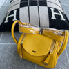MINI LINDY 20 CLEMENCE LEATHER JAUNE AMBRE WITH GOLD HARDWARE (GHW)